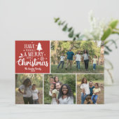 ファミリーメリークリスマスホリデーフォトカード シーズンカード (スタンド正面)