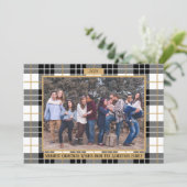 ファミリーメリークリスマスホリデープレイドフォトカード シーズンカード (スタンド正面)