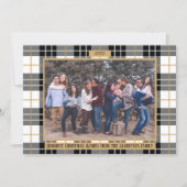 ファミリーメリークリスマスホリデープレイドフォトカード シーズンカード (正面)