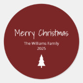 ファミリーモダンシンプルクリスマスツリー ラウンドシール (正面)