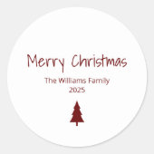 ファミリーモダンシンプルボホクリスマスツリー ラウンドシール (正面)
