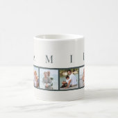 ファミリーモダンタイポグラフィとカスタム6枚の写真 コーヒーマグカップ (中央)