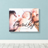 ファミリーモダンタイポグラフィオーバーレイ写真 キャンバスプリント (インサイチュ (ウッドフロア))
