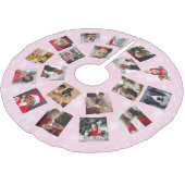 ファミリーモダンフォトコラージュスノーフレーククリスマスBR ブラッシュドポリエステルツリースカート (アングル)