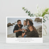 ファミリーモダンポートレート沿岸ビーチクリスマス シーズンカード (スタンド正面)