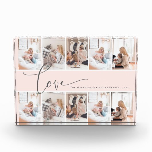 ファミリーモダンラブスクリプトカスタムフォトコラージュ フォトブロック (正面)