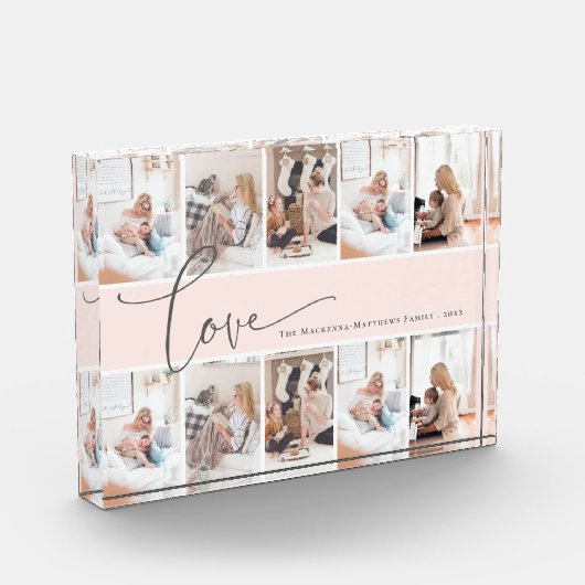 ファミリーモダンラブスクリプトカスタムフォトコラージュ フォトブロック (左)