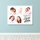 ファミリーモダンラブ引用文フォトコラージュ キャンバスプリント (インサイチュ (ウッドフロア))