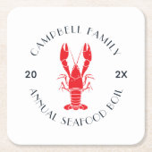 ファミリーモダンロブスターボイルカスタム スクエアペーパーコースター (正面)