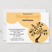 ファミリーモダン懇親会オレンジフローリングブラックツリー 招待状 (正面)