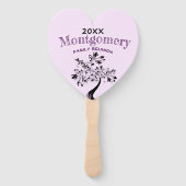 ファミリーモダン懇親会カラフルフローラツリーパープル ハンドファン (正面)