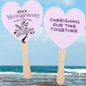 ファミリーモダン懇親会カラフルフローラツリーパープル ハンドファン