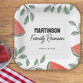 ファミリーモダン懇親会サマーツリースイカ ペーパープレート