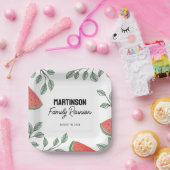 ファミリーモダン懇親会サマーツリースイカ ペーパープレート (パーティー)