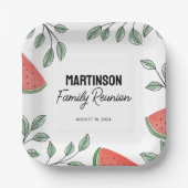 ファミリーモダン懇親会サマーツリースイカ ペーパープレート (正面)