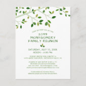 ファミリーモダン懇親会ツリーグリーン招待状 ポストカード (正面)