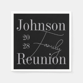 ファミリーモダン懇親会ブラックシルバーグレーパーティー スタンダードカクテルナプキン