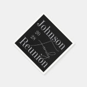 ファミリーモダン懇親会ブラックシルバーグレーパーティー スタンダードカクテルナプキン (角)