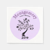 ファミリーモダン懇親会紫と黒の木 スタンダードカクテルナプキン (正面)