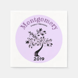 ファミリーモダン懇親会紫と黒の木 スタンダードカクテルナプキン