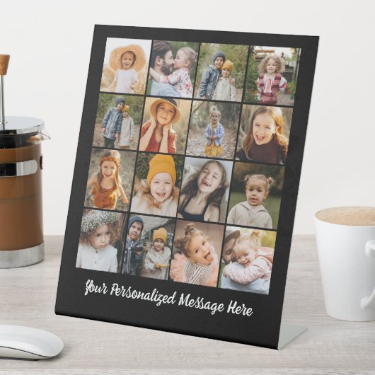 ファミリーモダン文字カスタマイズ16フォトコラージュ 台座サイン (インサイチュ)
