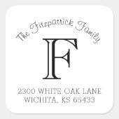 ファミリーモノグラムスクエア住所 シール (正面)