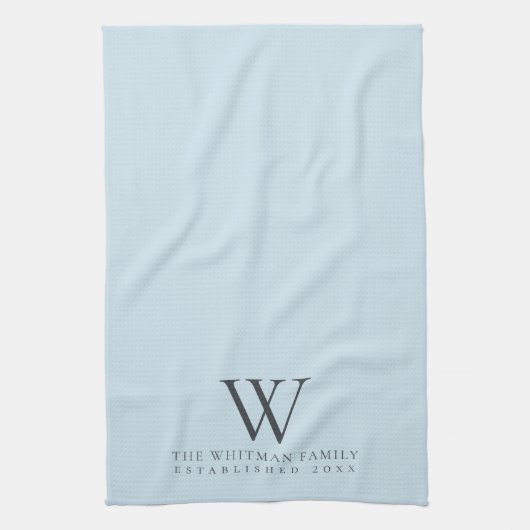 ファミリーモノグラムパスエレガントテルブルーキッチン キッチンタオル (縦)