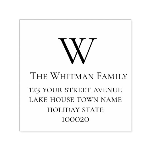 ファミリーモノグラムミニマル差出人住所 セルフインキングスタンプ (デザイン)