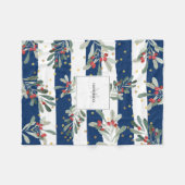 ファミリーモノグラムモダンシック冬の植物学 フリースブランケット (正面(横))