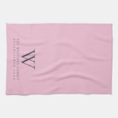 ファミリーモノグラムモダンピンク石板グレーキッチン キッチンタオル (横)