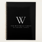 ファミリーモノグラムモダンブラックグレー プランナー手帳 (正面)