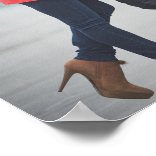 ファミリーモノグラム作成日3写真コラージュ ポスター (角)