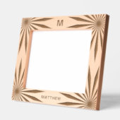 ファミリーモノグラム名モダン木製写真 レーザー彫刻フレーム (左)