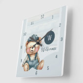 ファミリーモノグラム名前ウォールクロック スクエア壁時計 (傾斜)