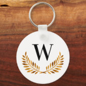 ファミリーモノグラム名金ゴールドブラックローレルリース キーホルダー (正面)