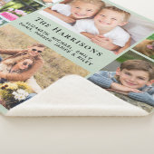 ファミリーモノグラム名8 Photo Collage Sage Green シェルパブランケット (3/4)