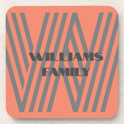 ファミリーモノグラム懸命プラスチックコースターギフト コースター (正面)