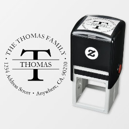 ファミリーモノグラム自己インキングアドレスゴム印 セルフインキングスタンプ