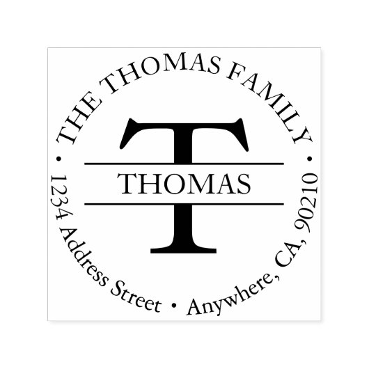 ファミリーモノグラム自己インキングアドレスゴム印 セルフインキングスタンプ (デザイン)