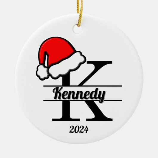 ファミリーモノグラムK | 両面 セラミックオーナメント (正面)