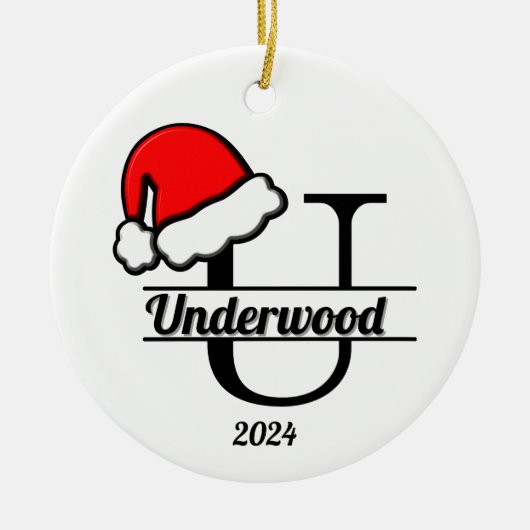 ファミリーモノグラムU | 両面 セラミックオーナメント (正面)