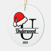 ファミリーモノグラムU | 両面 セラミックオーナメント (左)