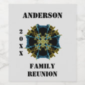 ファミリーユニーク懇親会シナ万華鏡のように千変万化するパターン ワインラベル (シングルラベル)