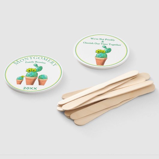 ファミリーユーモアのある懇親会イエローフラワーサボテン ハンドファン (組立なし)