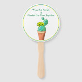 ファミリーユーモアのある懇親会イエローフラワーサボテン ハンドファン (裏面)