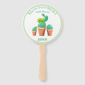 ファミリーユーモアのある懇親会イエローフラワーサボテン ハンドファン (正面)