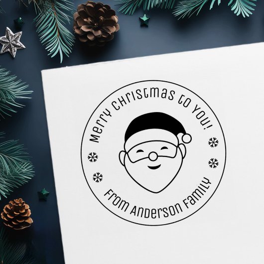 ファミリーラウンドからのメリークリスマスサンタ セルフインキングスタンプ