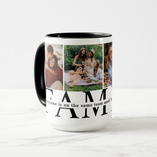 ファミリーラブカスタム引用文4フォトコラージュかわいい マグカップ (正面左)
