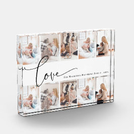 ファミリーラブスクリプトモノグラムカスタムフォトコラージュ フォトブロック