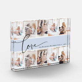 ファミリーラブスクリプトモノグラムカスタムフォトコラージュ フォトブロック